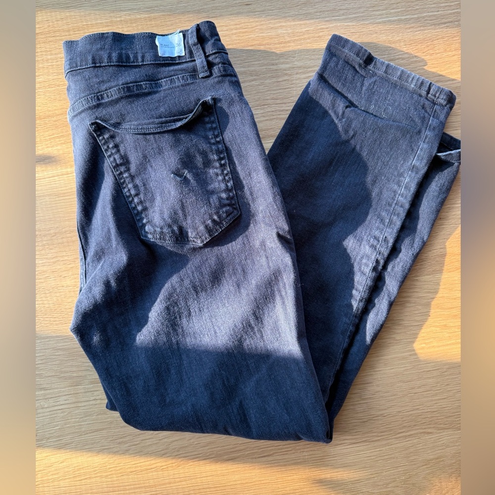 Men's Hudson Blake Slim Straight Black Denim Jeans Sz 36